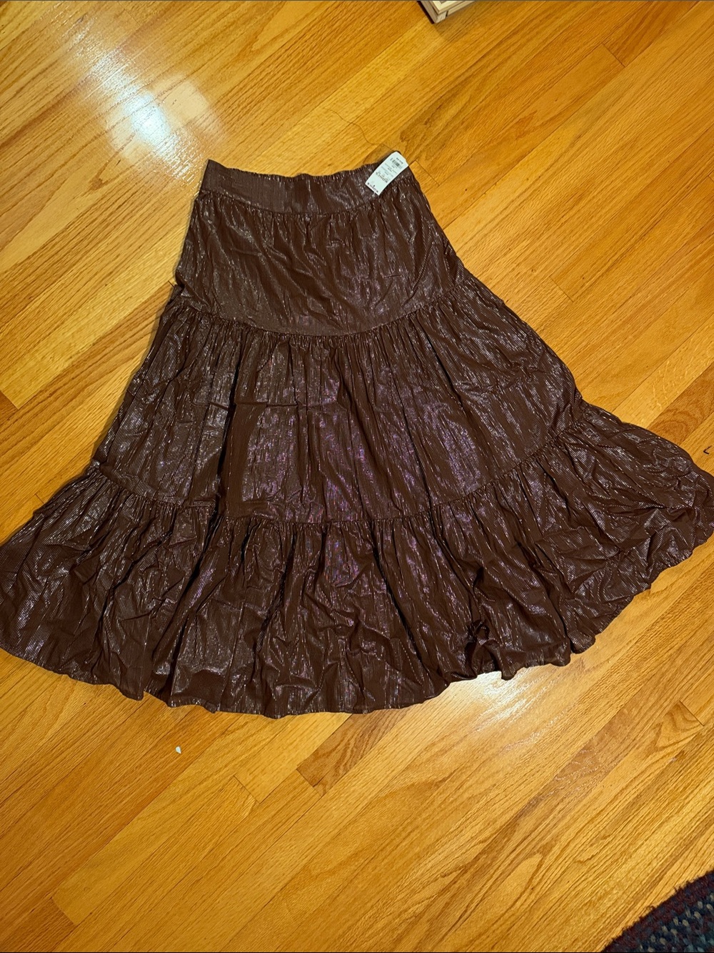 LC Lauren Conrad Chocolate Brown Tiered Maxi Skirt